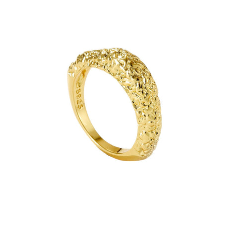 Modern Sculptural Ring – Minimalist Chunky Statement Jewelry Gold