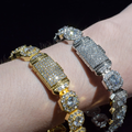 Bling Iced Out Geometric Bracelet – High Shine Cubic Zirconia Statement Jewelry
